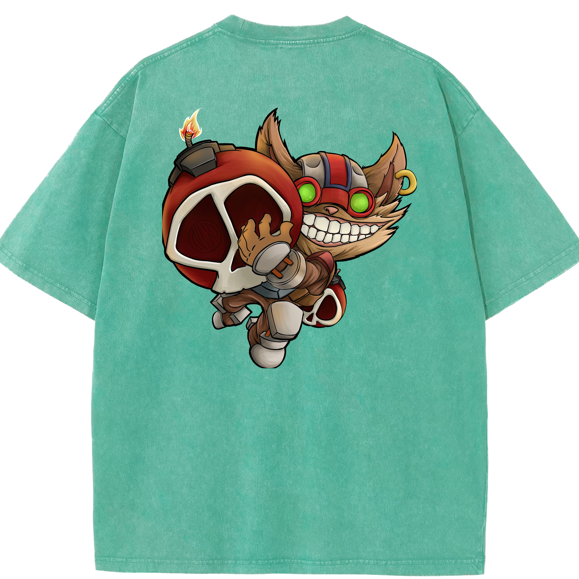 リーグ・オブ・レジェンド League of Legends LOL 綿100% ヴィンテージ風 半袖Tシャツ（背面プリント）